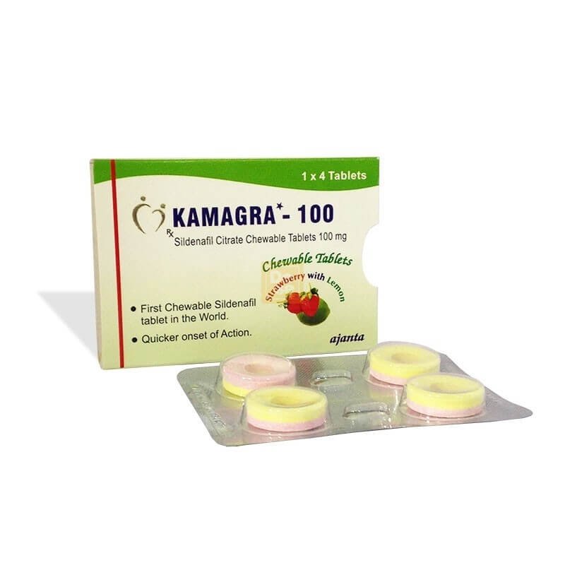 Kamagra bombone 100mg pakiranje s jagodom i limunom